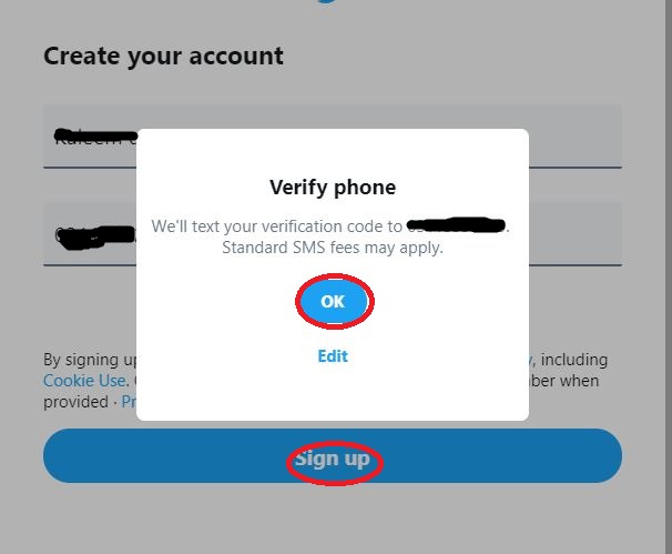 How to Create Twitter Account step4